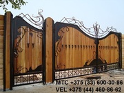 Кованый забор,  ворота,  лестница,  козырек,  решетка,  перила,  наве